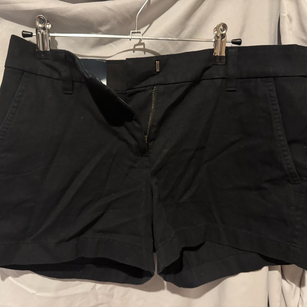 J. Crew Black Tailored High-Rise Cotton Shorts